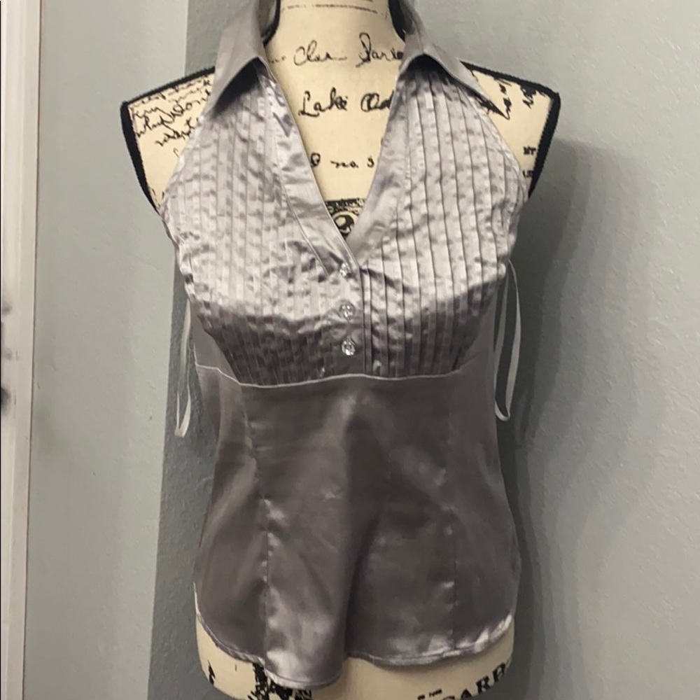 Silver Halter Top